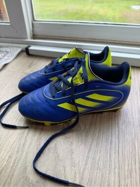 Adidas goletto Kids Blue and Neon Yellow Soccer Cleats